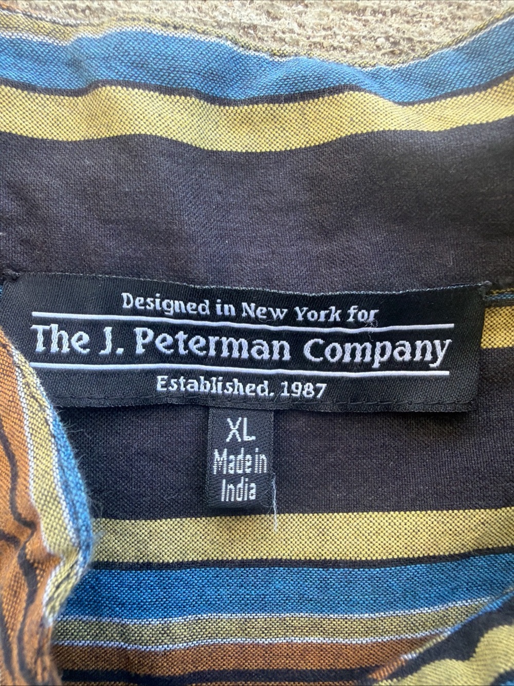 The J. Peterman Men’s Striped Cotton Shirt Casual Size XL - Picture 5 of 6